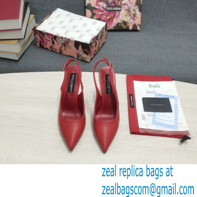 Dolce & Gabbana Heel 10.5cm Slingbacks Red with DG Heel 2022 - Click Image to Close